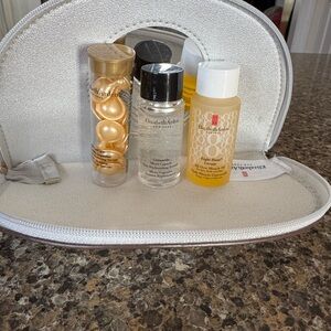 Elizabeth Arden Skincare Trio in a small sparkle silver pouch - New but no tags